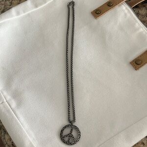 Elegant Silver Peace Symbol Necklace